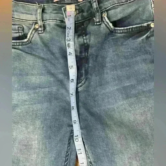 Free People Womens Busted Knee Skinny Fit Jeans, Blue, 28 - Picture 6 of 9